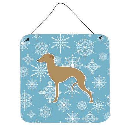 Carolines Treasures Winter Snowflake Italian Greyhound Wall or Door Hanging Prints BB3514DS66